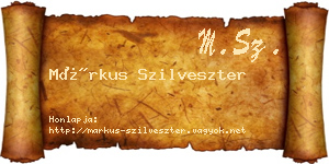 Márkus Szilveszter névjegykártya